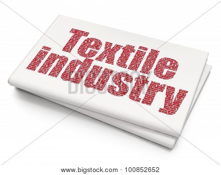 Manufacuring concept: Textile Industry on Blank Newspaper background