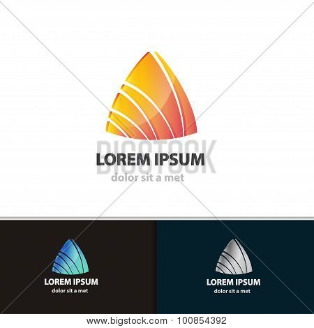 Abstract triangle icon design template. Vector creative shape for your company.