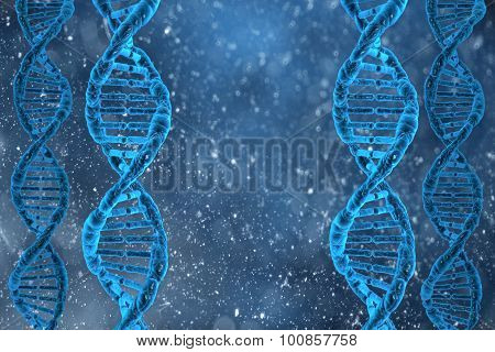 3d Illustration Of The Dna Of Human Cells On A Blue Background