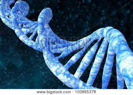 Human Dna Structure Of The Cell. 3d Rendering.