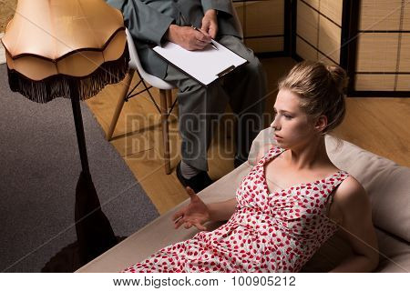 Young Woman During Psychotherapeutic Session