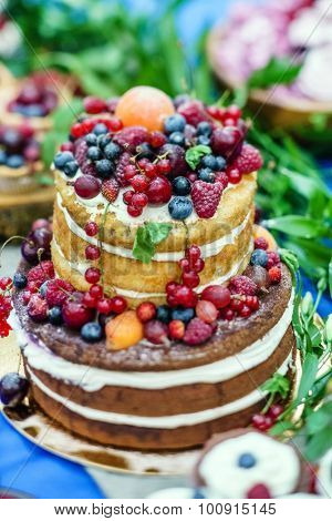 naked wedding cake