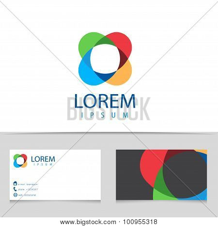 Abstract Infinity Logo Design. Colorful Logotype With Business Card Template. Vector Creative Icon.