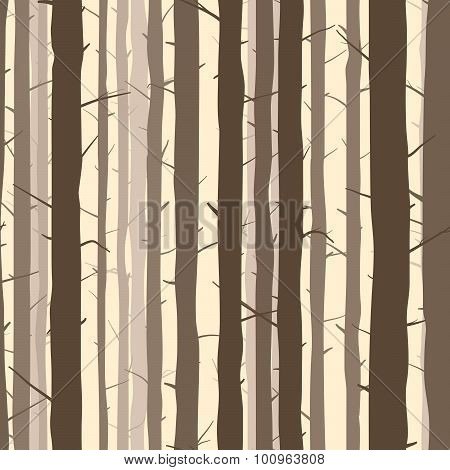 Seamless Background With Many Tree Trunks.