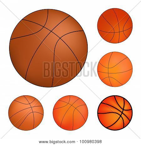 Vector Basketball set isolated on a white background.