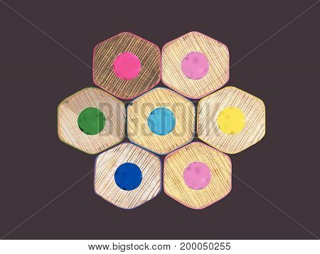 Coloured pencils in various shades / Vectors