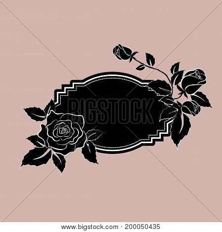 Greeting Card With Black Roses
