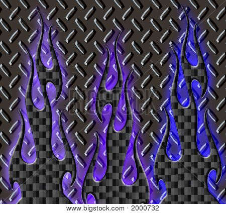 Uhlíkových vláken plameny Diamond deska modrá