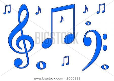 Notes de musique bleus