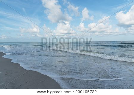 Waves of the Gulf of Mexico coming to the coast of Florida, USA