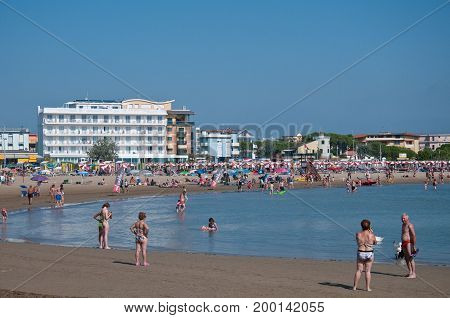 22 july 2017-caorle-italy-Caorle beach beautiful Venetian cityitaly