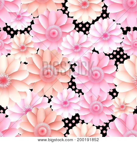 Vector Flowers Seamless Pattern