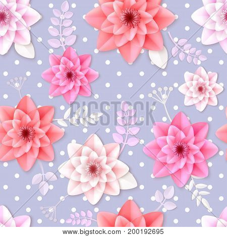 Vector Flowers Seamless Pattern