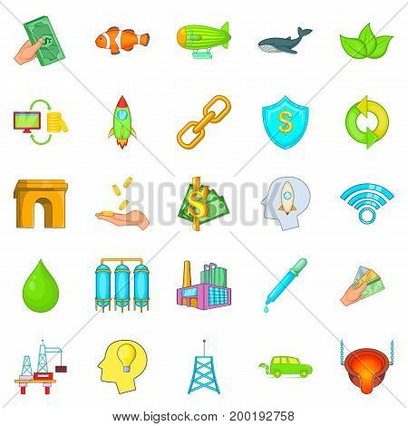Ecology care icons set. Cartoon set of 25 ecology care vector icons for web isolated on white background