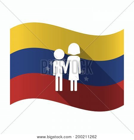 Isolated Venezuela Flag With A Childhood Pictogram