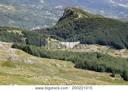 a view on mountains of Italy: the range of Appennini in tuscany