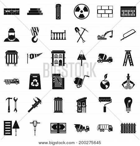 Building work icons set. Simple style of 36 building work vector icons for web isolated on white background