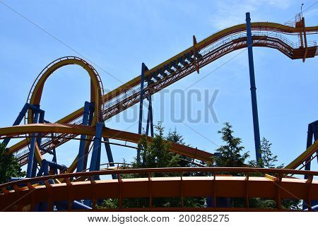 ALLENTOWN, PA - JUN 11: Dorney Park in Allentown, Pennsylvania, as seen on Jun 11, 2017. It features some of the world's most prominent roller coasters.