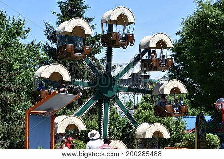 ALLENTOWN, PA - JUN 11: Dorney Park in Allentown, Pennsylvania, as seen on Jun 11, 2017. It features some of the world's most prominent roller coasters.