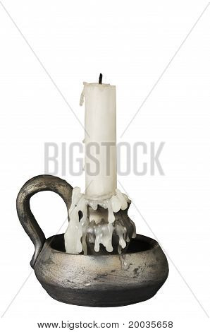 Antiguo Candelabro con una vela