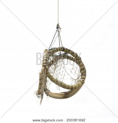 Old muzzle ring isolated on white background.