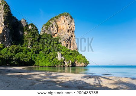 Railay west beach located at the Noppharat Thara Beach National Park in Krabi province Thailand.