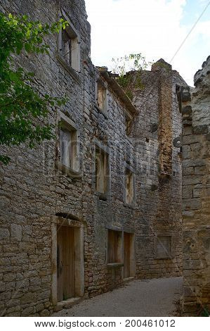 Street in old, historical Bale city, Croatia