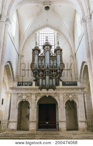 Abbey in France Pontigny the former Cistercian abbey in France one of the five oldest and most important monasteries of the order July 24 2017. View inside the cathedral