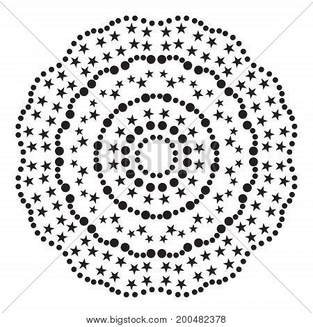 The circular pattern is symmetrical. Vector illustration