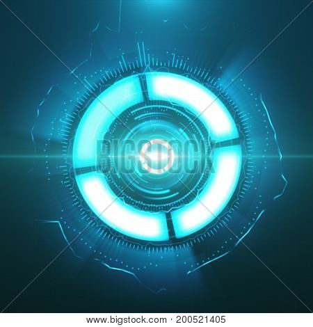 Sci-fi Futuristic Crosshair. Hud User Interface. Technology Background. Spaceship Hightech Target Sc