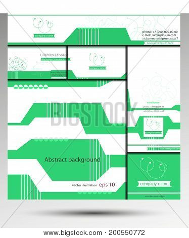 Vector set of corporate identity from business card, background, booklet, site header
