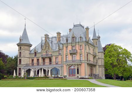Schloss Schadau and garden in Thun Switzerland - 23 july 2017