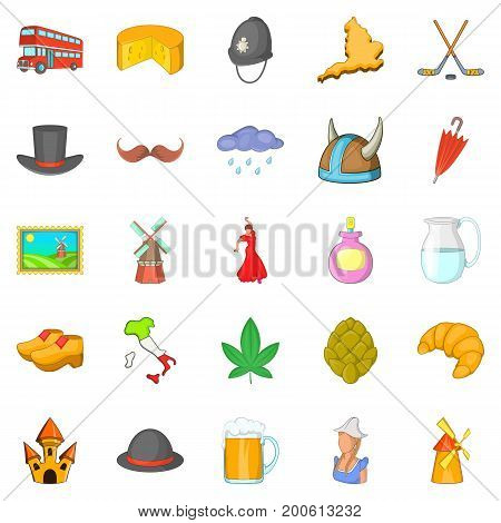 Nooning icons set. Cartoon set of 25 nooning vector icons for web isolated on white background