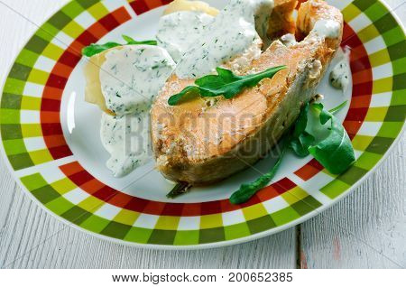 Poached Salmon With Vegetables