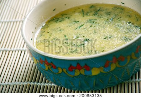 Shechamandy -Georgian soup with sour milk Crispy Parmesan Garlic Roasted Baby Potatoes