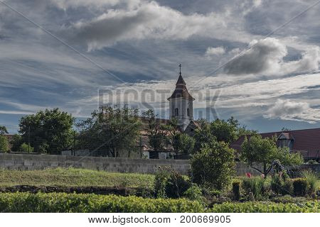 Lukov village in summer color evening near Znojmo old town