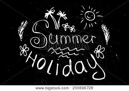 Summer Design Elements Or Typography Design.