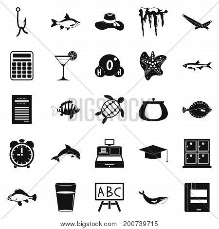 Turtle icons set. Simple set of 25 turtle vector icons for web isolated on white background