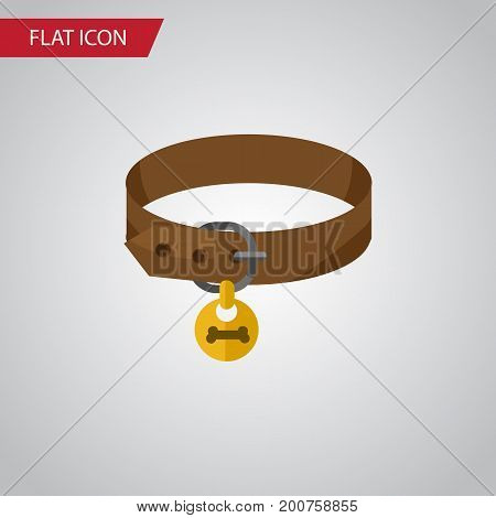 Hound Necklace Vector Element Can Be Used For Puppy, Dog, Collar Design Concept.  Isolated Puppy Collar Flat Icon.