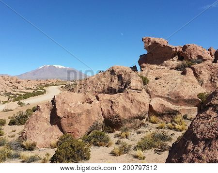 Stones In Altiplano Desert, Bolivia, South America.