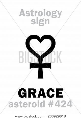 Astrology Alphabet: GRACE, asteroid #424. Hieroglyphics character sign (single symbol).
