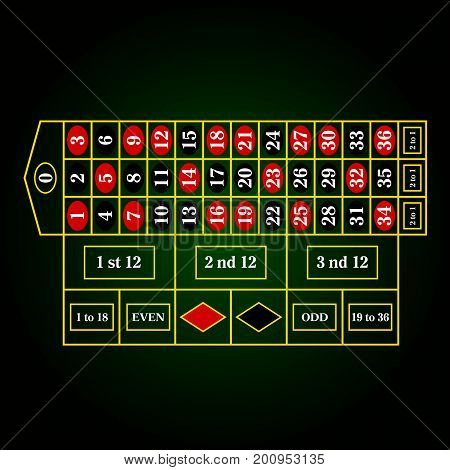Roulette Table For Gambling Illustration