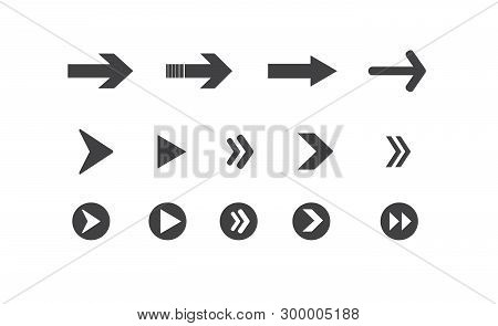 Arrow Icon Set. Vector Illustration. On White Background
