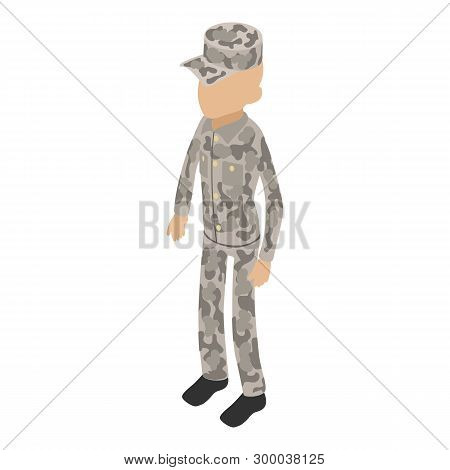 Soldier Overland Icon. Isometric Illustration Of Soldier Overland Icon For Web