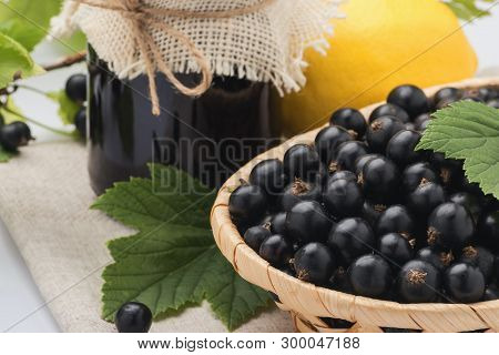 Black Currant Jam With Black Currant Preservation In A Jar
