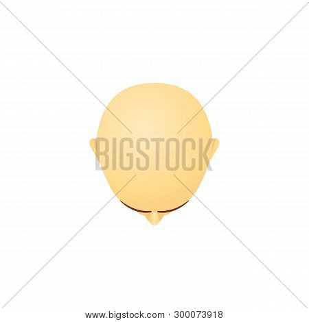 Top View Of Male Bald Head Cartoon Style