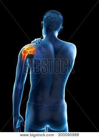 3d rendered medically accurate illustration of a man having a painful shoulder