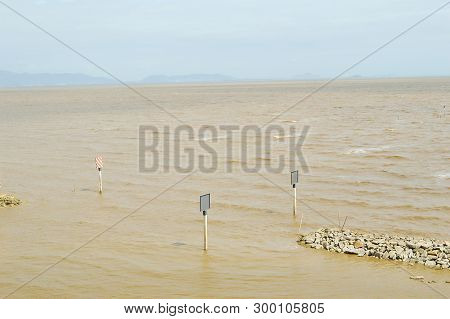 Close Up Sea In Bangpakong, Chachoengsao, Thailand