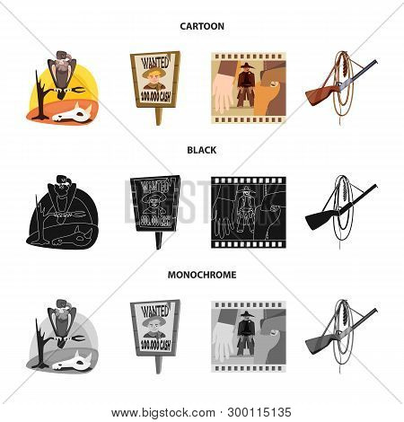 Isolated Object Of Texas And History Sign. Set Of Texas And Culture Vector Icon For Stock.