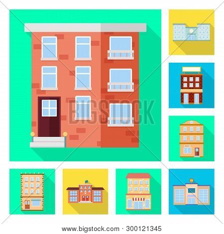 Vector Illustration Of Municipal And Center Icon. Set Of Municipal And Estate   Stock Symbol For Web